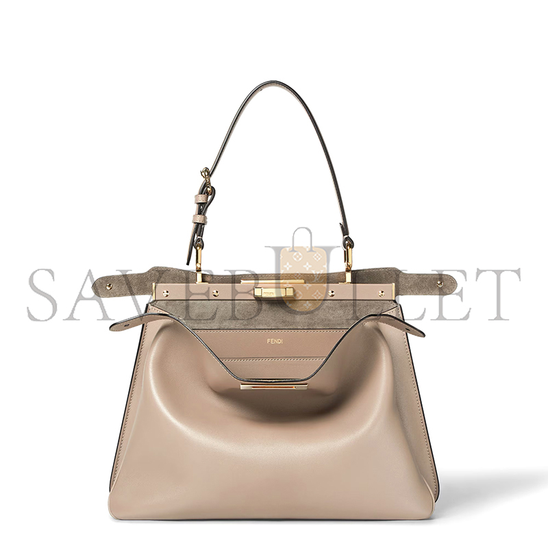 F**di peekaboo soft medium dove grey leather bag 8bn353aovhf0e65 (33*25.5*10cm)